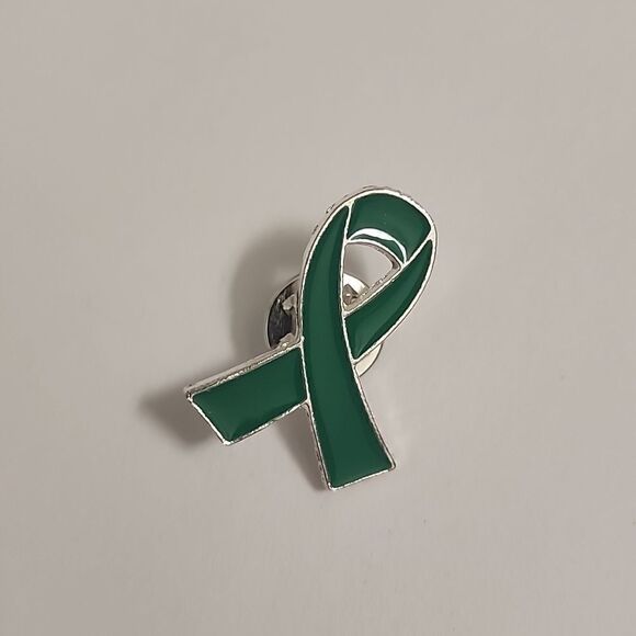 Green Awareness Ribbon Pin Enamel Lapel Pin for Mental Health Awareness - Picture 1 of 2